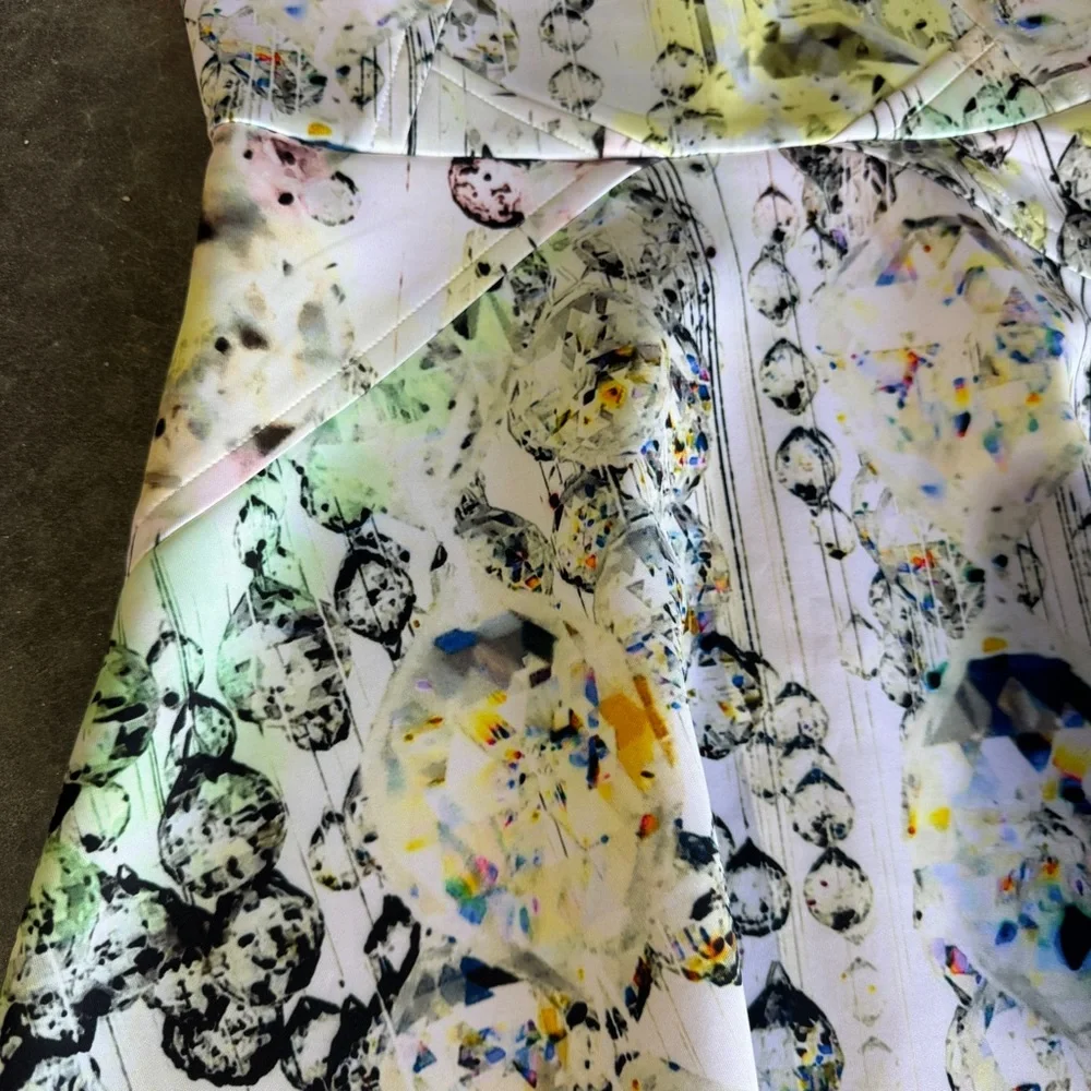 Ted Baker London Fit & Flare Dress Sleeveless Printed Pink Size 2 - Picture 2 of 6